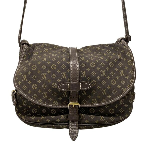 Auth LOUIS VUITTON Saumur M95227 Ebene Monogram Mini Lin MB1077 Shoulder Bag - Picture 2 of 16